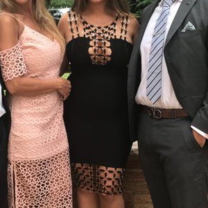 Black and Gold Ring Bodycon Dress